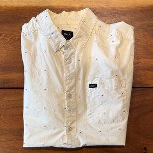 RVCA Cream Casual Button Down Shirt